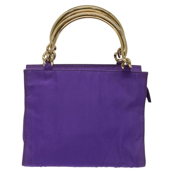 PRADA Hand Bag Nylon Purple Gold - Picture 3 of 12
